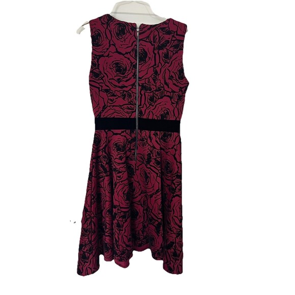 Gabby Skye Dress Size 4 Dark Pink With Velvet Floral Pattern Whimsy Goth - Picture 4 of 9